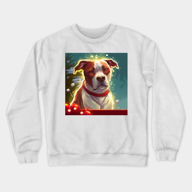 Cute American Staffordshire Terrier Drawing Crewneck Sweatshirt by Play Zoo